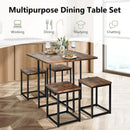 5 Pieces Metal Frame Dining Set with Compact Dining Table and 4 Stools by LJGDeals