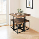 5 Pieces Metal Frame Dining Set with Compact Dining Table and 4 Stools by LJGDeals