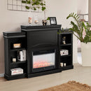 70 Inch Modern Fireplace Media Entertainment Center with Bookcase by LJGDeals