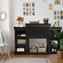 70 Inch Modern Fireplace Media Entertainment Center with Bookcase by LJGDeals