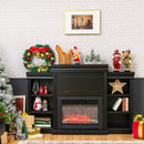 70 Inch Modern Fireplace Media Entertainment Center with Bookcase by LJGDeals