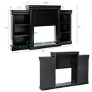 70 Inch Modern Fireplace Media Entertainment Center with Bookcase by LJGDeals