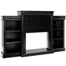 70 Inch Modern Fireplace Media Entertainment Center with Bookcase by LJGDeals