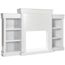 70 Inch Modern Fireplace Media Entertainment Center with Bookcase by LJGDeals