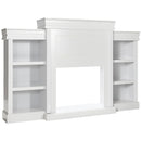 70 Inch Modern Fireplace Media Entertainment Center with Bookcase-Black by DirectDeals