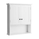 Wall Mount Bathroom Cabinet Storage Organizer with Doors and Shelves-Black by DirectDeals