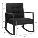Patio Rattan Rocker Outdoor Glider Rocking Chair Cushion Lawn by LJGDeals
