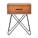 Nightstand Coffee Table Storage Display with Steel Legs and 1 Drawer by LJGDeals