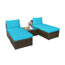 5 Pieces Patio Rattan Furniture Set with Cushioned Armless Sofa by LJGDeals