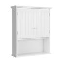 2-Door Wall Mount Bathroom Storage Cabinet with Open Shelf-Black by DirectDeals