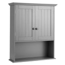 2-Door Wall Mount Bathroom Storage Cabinet with Open Shelf-Black by DirectDeals