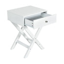 Modern X-Shaped Nightstand with Drawer for Living Room Bedroom by DirectDeals