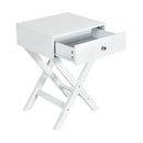 Modern X-Shaped Nightstand with Drawer for Living Room Bedroom by LJGDeals