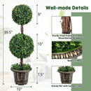 36 Inch Artificial Double Ball Tree Indoor and Outdoor UV Protection by LJGDeals