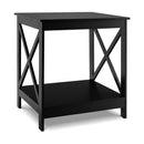2-Tier Side Table with X-shape Design and 4 Solid Legs by LJGDeals