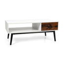 Rectangular Wooden Coffee Table with Drawer and Open Storage Shelf by LJGDeals