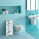 Free Standing Toilet Paper Holder with 4 Shelves and Top Slot for Bathroom-White by LJGDeals