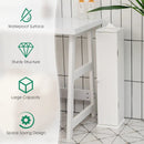 Free Standing Toilet Paper Holder with 4 Shelves and Top Slot for Bathroom-White by LJGDeals