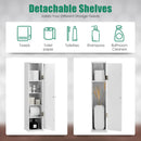 Free Standing Toilet Paper Holder with 4 Shelves and Top Slot for Bathroom-White by LJGDeals