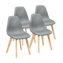 4 Pieces Modern Dining Chair Set with Wood Legs and Fabric Cushion Seat by LJGDeals