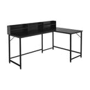5.5 Inch L-shaped Computer Desk with Bookshelf by LJGDeals