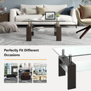 Rectangular Tempered Glass Coffee Table with Shelf by LJGDeals