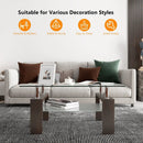 Rectangular Tempered Glass Coffee Table with Shelf by LJGDeals