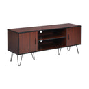 Retro Modern TV Stand with 6 Metal Legs for TVs up to 65 Inch with 2 Cable Holes by LJGDeals