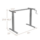 Hand Crank Sit to Stand Desk Frame Height Adjustable Standing Base-Gray by LJGDeals