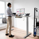 Hand Crank Sit to Stand Desk Frame Height Adjustable Standing Base-Gray by LJGDeals