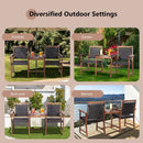 2-Seat Patio Rattan Acacia Wood Chair with Coffee Table by LJGDeals