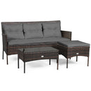 3 Pieces Patio Furniture Sectional Set with 5 Cozy by LJGDeals