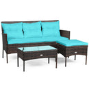 3 Pieces Patio Furniture Sectional Set with 5 Cozy by LJGDeals