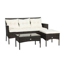 3 Pieces Patio Furniture Sectional Set with 5 Cozy by LJGDeals