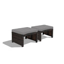 2 Pieces Patio Rattan Ottomans with Soft Cushion for Patio and Garden by LJGDeals