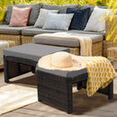 2 Pieces Patio Rattan Ottomans with Soft Cushion for Patio and Garden by LJGDeals