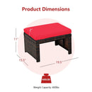 2 Pieces Patio Rattan Ottomans with Soft Cushion for Patio and Garden by LJGDeals