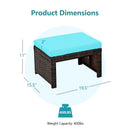 2 Pieces Patio Rattan Ottomans with Soft Cushion for Patio and Garden by LJGDeals