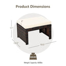2 Pieces Patio Rattan Ottomans with Soft Cushion for Patio and Garden by LJGDeals