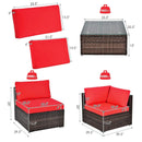 6 Pieces Patio Rattan Furniture Set with Cushions by LJGDeals