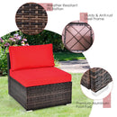 6 Pieces Patio Rattan Furniture Set with Cushions by LJGDeals