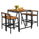 5 Pieces Outdoor Acacia Wood and PE Rattan Bar Set by LJGDeals