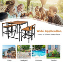 5 Pieces Outdoor Acacia Wood and PE Rattan Bar Set by LJGDeals