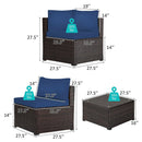 6 Pieces Patio Furniture Sofa Set with Cushions for Outdoor by LJGDeals