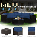 6 Pieces Patio Furniture Sofa Set with Cushions for Outdoor by LJGDeals
