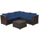 6 Pieces Patio Furniture Sofa Set with Cushions for Outdoor by LJGDeals