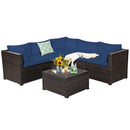 6 Pieces Patio Furniture Sofa Set with Cushions for Outdoor by LJGDeals