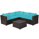 6 Pieces Patio Furniture Sofa Set with Cushions for Outdoor by LJGDeals
