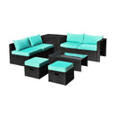 8 Pieces Patio Rattan Storage Table Furniture Set by LJGDeals