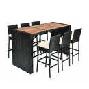 7 Pieces Patio Rattan Wicker Dining Furniture Set by LJGDeals